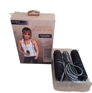 Re-Spin Weighted Jump Rope with Removable Weights - Black and Gray New